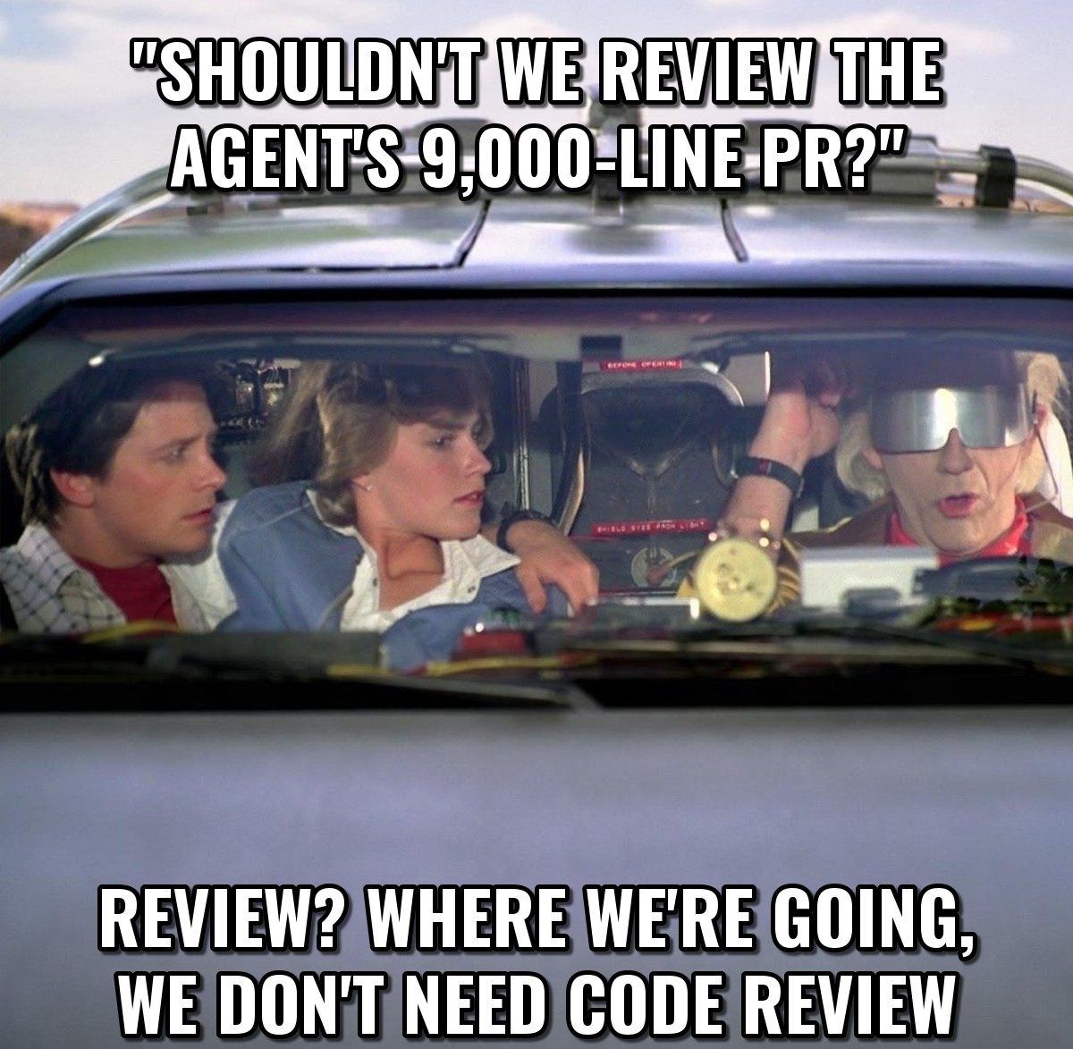 2.doc-brown-no-code-review-meme.jpg